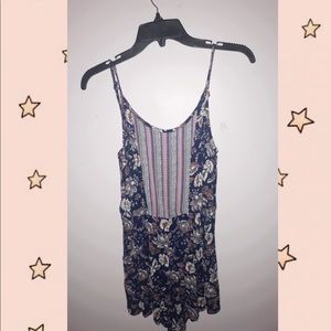 Navy floral romper